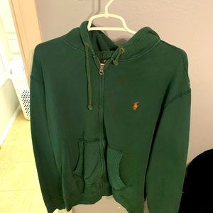 Green Polo Ralph Lauren zip up hoodie (Large)
